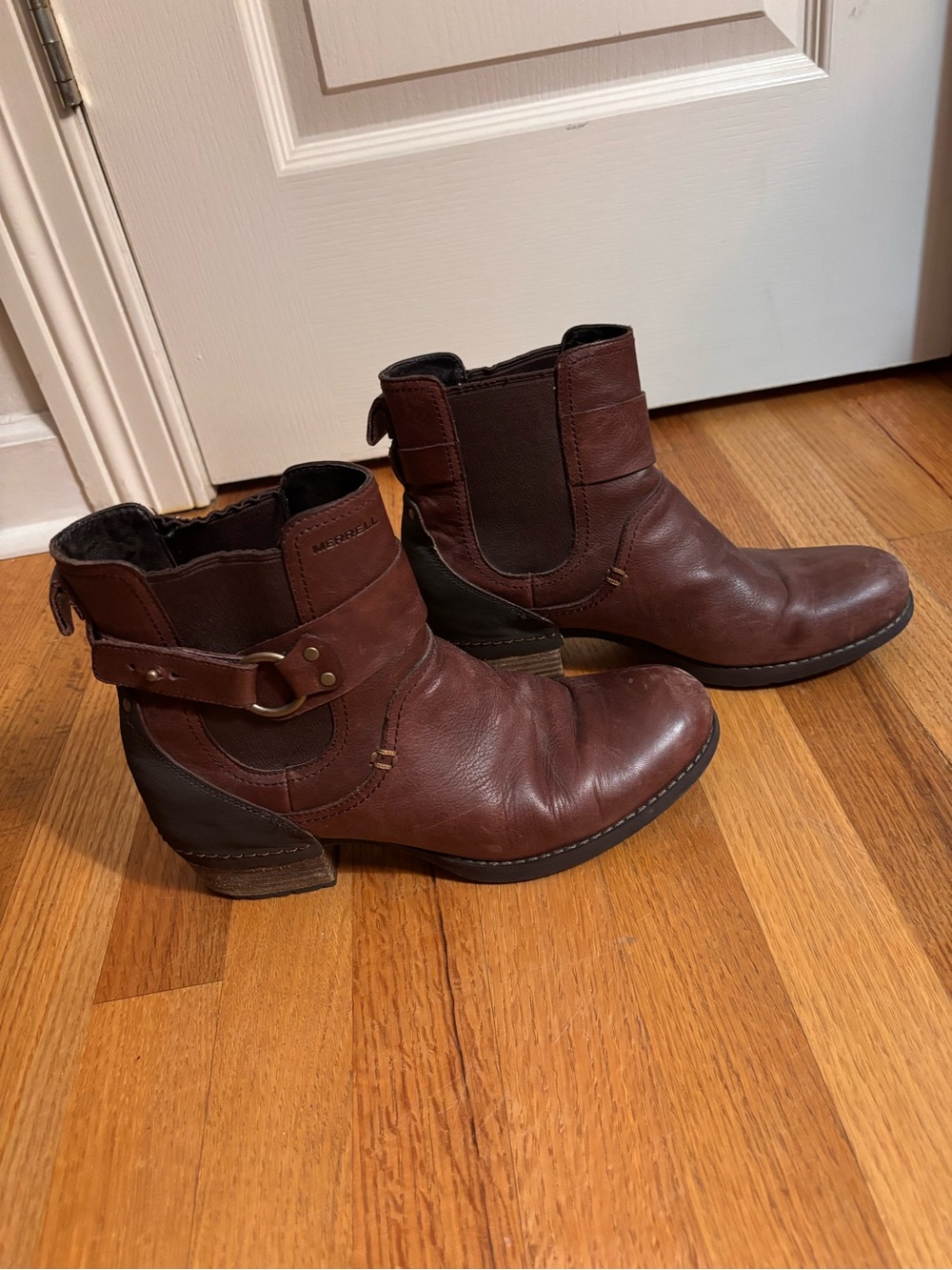 Merrell Women's Brown Leather Strap Ankle Boots